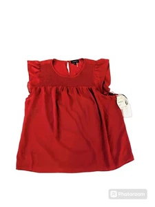 New 1 State Womens Blouse Size Large Red Short Sleeve NWT Nordstrom  - Picture 1 of 7