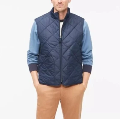 NEW J.CREW FACTORY $128 Men's Quilted Walker Vest in Navy Size M - Image 1 of 4