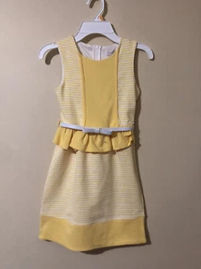 NWT KC Parker Fashionable Yellow & White Striped Dress. Size 6x - Picture 1 of 5