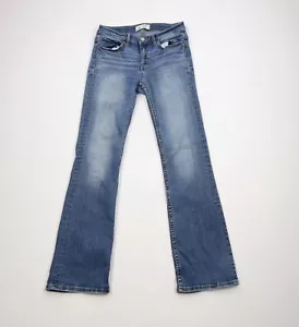 Buckle BKE Womens 26 Thrashed Payton Stretch Mid Rise Bootcut Denim Jeans Blue - Picture 1 of 18
