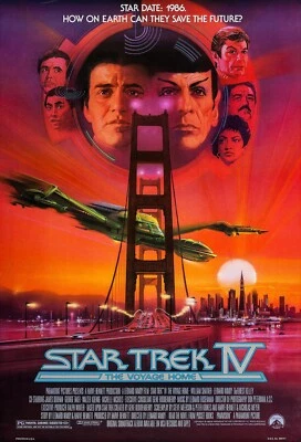 1986 Star Trek IV The Voyage Home Movie Poster 11X17 William Shatner Nimoy 🌌🔥
