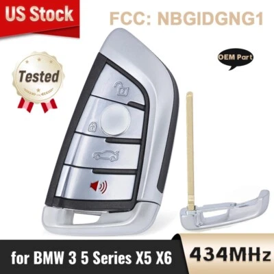 OEM para BMW Serie 3 5 X5 X6 Mando a distancia sin llave Llavero inteligente NBGIDGNG1 - 434 MHz Foto 1 de 4