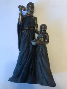 VINTAGE SEYMOUR MANN AFRICAN MOTHER CHILD ORNATE ART DECO SCULPTURE STATUE 12.5” - Picture 1 of 8