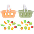  2 Sets Handheld Baskets Toys Rayan for Kids Childrens Fruit Shopping