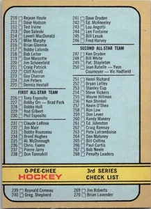 LISTA DE VERIFICACIÓN 1972-73 O-PEE-CHEE HOCKEY #334 EXCELENTE/COMO NUEVO *SIN MARCAR* - Imagen 1 de 2