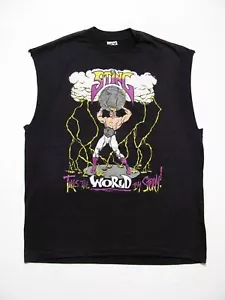 vintage STING TAKES THE WORLD BY STORM! 1991 WCW WWF Wrestling 90s USA t-shirt L - Picture 1 of 9