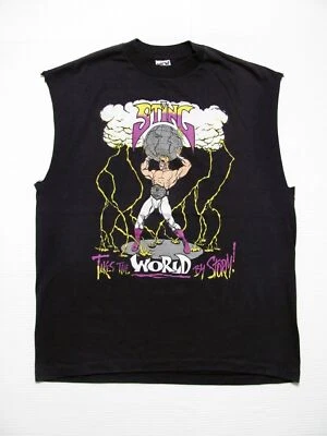 ¡STING TAKES THE WORLD BY STORM! de colección 1991 WCW WWF Wrestling 90s EE. UU. Camiseta L Foto 1 de 4