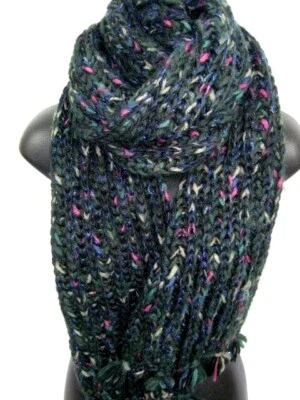 Cachecol Steve Madden feminino de malha com cabo salpicado preto multicolorido 88 pol x 9 pol - Imagem 1 de 4