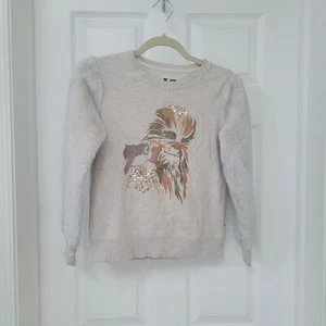 Girls GAP Chewbacca Sequined Crew Sweatshirt With Fleece Sleeves Size XL - Picture 1 of 5