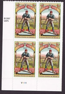 Scott #4341 Take Me Out To the Ballgame Plate Block of 4 Stamps - MNH - Picture 1 of 1