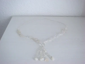 Collana bigiotteria con pietre bianco trasparente argento - Foto 1 di 4