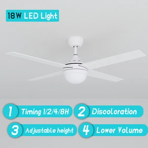 48" Ceiling Fan With 18W LED Changeable Light 4 Blade Remote Control - Picture 1 of 14
