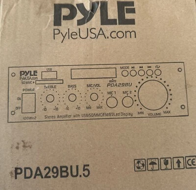 Pyle PDA29BU.5 Wireless Bluetooth Stereo Power Amplifier - 100Wx2 - Image 1 of 2
