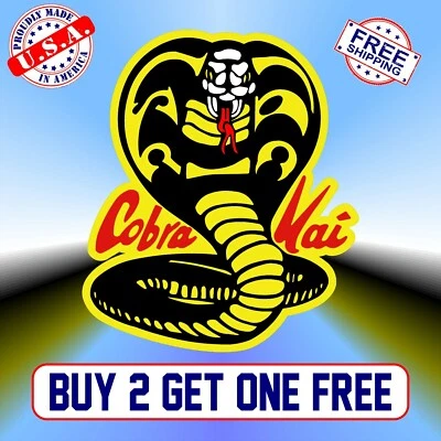 GOGOSTICKERS Cobra Kai Full Color bumper sticker vinyl decal Karate Kid Johnny Lawrence GoGo