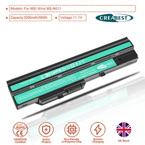 5200mAh BTY-S11 BTY-S12 Akku für MSI Wind U90 U100 MS-N011 Advent 4211 4212 - Bild 1 von 12