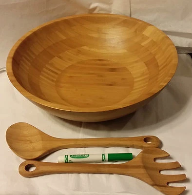 Nuevo-Lipper International Ensaladera de Bambú con Servidores de Ensalada-Envío Gratis Foto 1 de 2