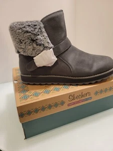 Womens Skechers Warm Tech Memory Foam Keepsake 2.0 Winter Bling Boots Gray Sz 11 - Picture 1 of 18