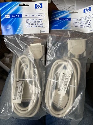2 New Hewlett-Packard HP 3m A-B IEEE 1284 DB 25 Centronics 36 Cable - Image 1 of 4