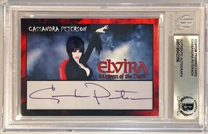 Cassandra Peterson Elvira Signed Custom Cut Auto CARD BAS Beckett Slabbed - Picture 1 of 2