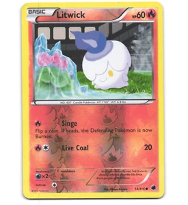 Pokemon 2013 Moderate Play Litwick 14/116 Plasma Freeze REVERSE Card - Picture 1 of 2