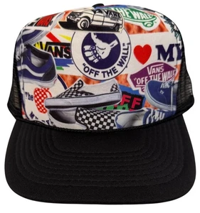 VANS Off The Wall Sticker Collection Logo Collage Trucker Style Snapback - NWOT - Picture 1 of 6