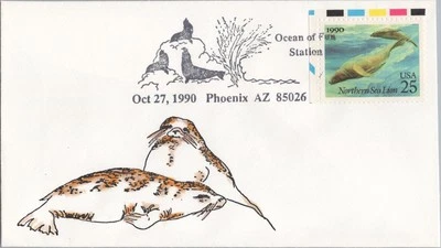 Ocean of Fire Station Phoenix Seals Seal Lion event cover ZAYIX STAMPS 052722-SM - Image 1 of 2