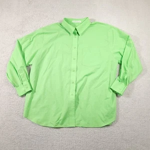 Foxcroft Shirt Women's Size 20W Plus Green Button Up Wrinkle Free Non Iron - Picture 1 of 12