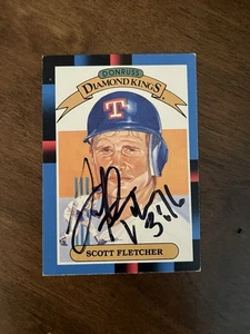 Autogramm 1987 Donruss Diamond Kings Scott Fletcher. "Perez Steele" auf dem Rücken - Bild 1 von 2