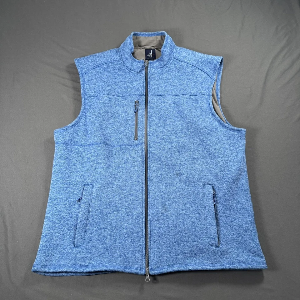 johnnie-O Vest Mens XL Blue Heather Fleece Full Zip Zip Pocket Style JNVT1310 - Image 1 of 4