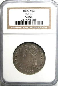 1825 Capped Bust Half Dollar NGC AU-53 O-110 - Picture 1 of 2
