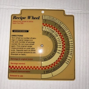 Recipe Ralph, Recipe Adjuster/Wheel 1987 Alter A Recipe To Serve 1-100 - Picture 1 of 2