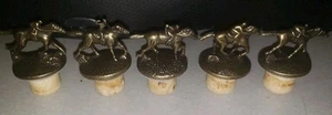 LOT 5 BLANTONS BOURBON JOCKEY HORSE BOTTLE STOPPER CORK TOPPER LETTER L A N O S - Picture 1 of 6