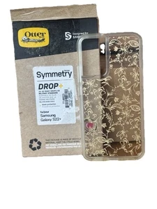 OtterBox Samsung Galaxy S22 + Symmetry Series Case-Military Standard Gold Flower - Picture 1 of 3