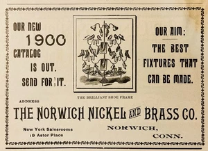 1900 AD.(N22)~THE NORWICH NICKEL & BRASS CO. NORWICH, CONN. SHOE STORE DISPLAYS - Picture 1 of 1