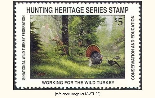 HALFPRICESOCIETY NWTF Hunting Heritage Series Stamp 2006 $5.00 (bow green) - Image 1 of 1