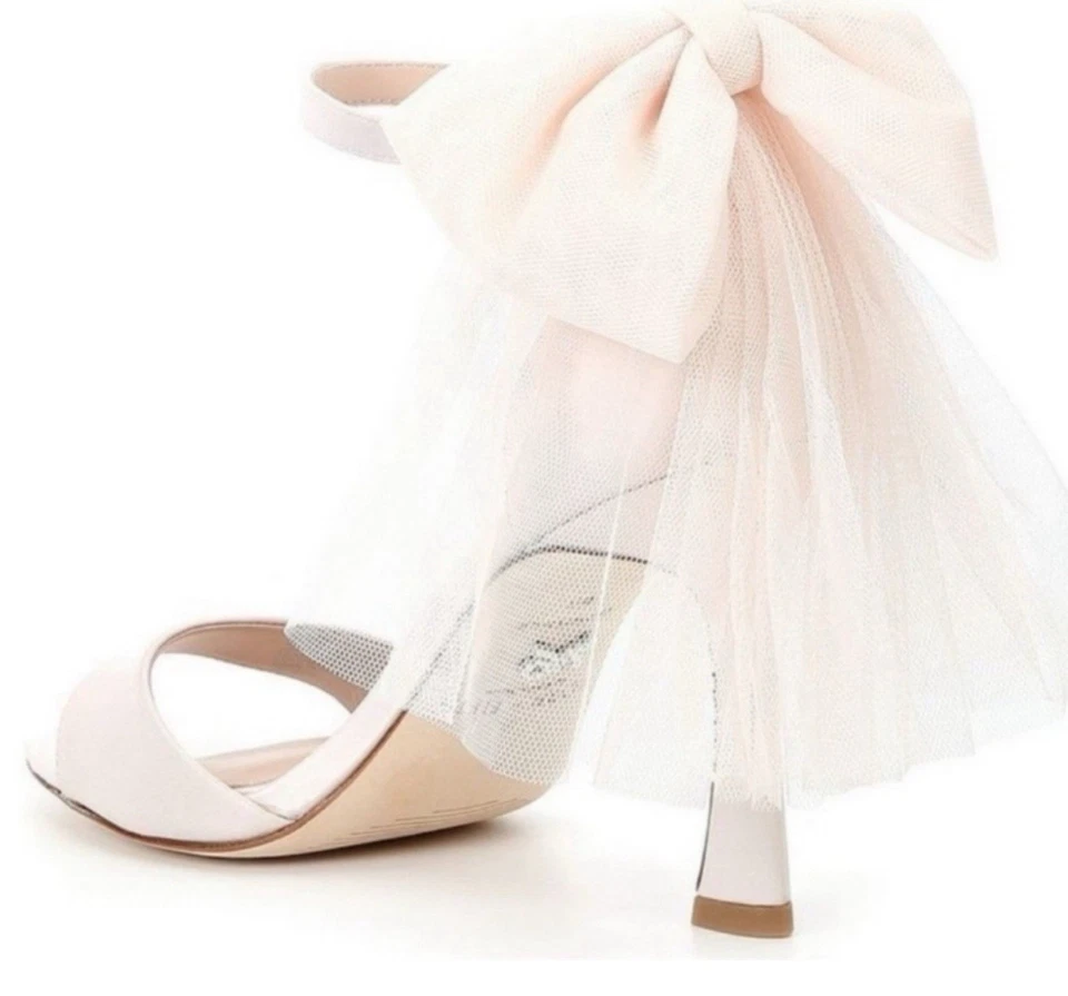 Antonio Melani x Born on Fifth Elle Satin Tulle Bow Heels Blush Wedding Party - Image 1 of 4