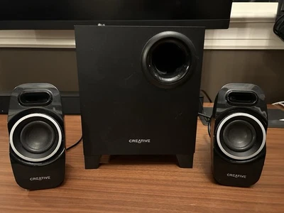 Creative A250 2.1 Multimedia Speaker System w/ Subwoofer – Tested – 3.5mm AUX - Image 1 of 4