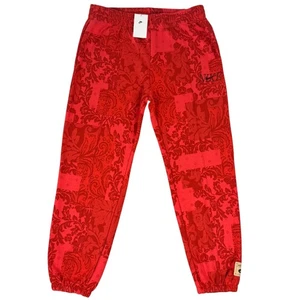 Nike Sportswear Womens Floral Fleece Loose-Fit Joggers DO6196-605 Red Size XL - Picture 1 of 12