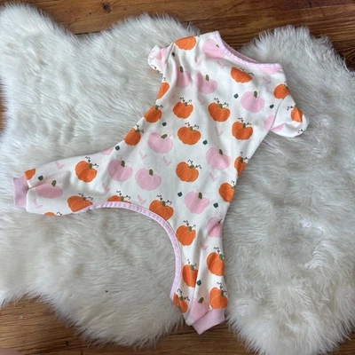 Jessica Simpson Pink and Orange Pumpkin Dog PJs Size M - Image 1 of 4