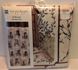 Saturday Knight OUTHOUSES Fabric Shower Curtain Rustic Old Wooden Outhouse NIP - Picture 1 of 4