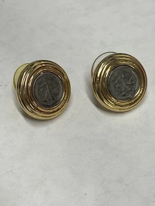 Pendientes moneda perlas Erwin vintage - Imagen 1 de 3