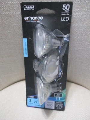 50 Watt Halogen Flood Bulb GU5.3 12 Volt Feit Electric (3 PACK) NEW - Image 1 of 4