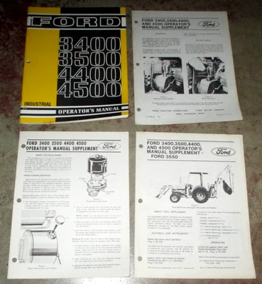 Ford 3400 3500 4400 4500 tractor cargador retroexcavadora manual y 3 suplementos Foto 1 de 4