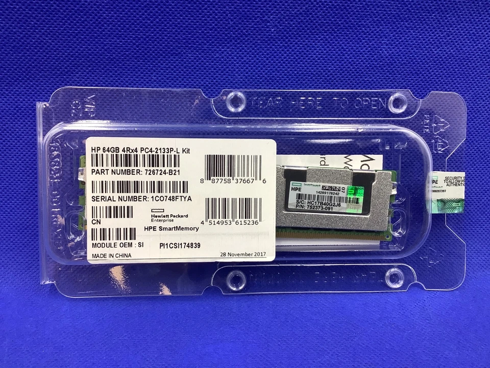 F/S  752373-091 HP 64GB (1X64GB) 4RX4 PC4-2133P MEMORY 726724-B21 774176-001 - Image 1 of 1