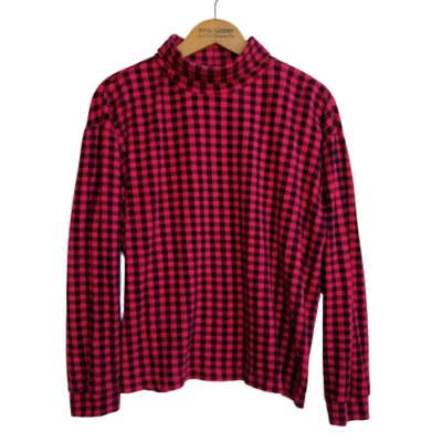 De Colección Años 90 Rosa Cuello Alto Talla XL Manga Abullonada Recortada Alta Sierra Buffalo Cuadros Foto 1 de 4