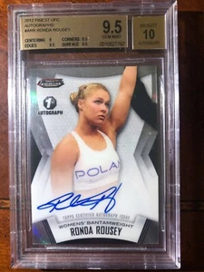  2012 Topps Finest UFC Ronda Rousey 1st Auto BGS 9.5 - Picture 1 of 2
