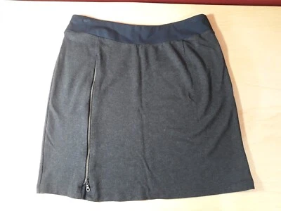 Falda Sahalie Tejida Cremallera Acento Gris Carbón Hasta la Rodilla Mezcla Rayón M Foto 1 de 4