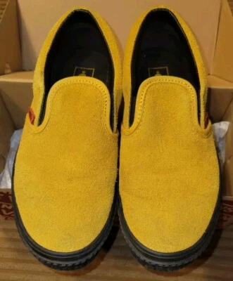 Vans Kids Mango Suede Size 3 Yellow Classic Slip On Sneakers Off the Wall W Box - Image 1 of 4
