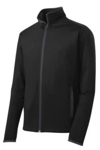 Sport-Tek Moisture Wicking Stretch Full Zip Jacket - ST853 - Black - Choose Size - Picture 1 of 3