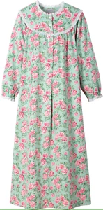Nwt Lanz Of Salzburg Nantucket Rose Soft 100% COTTON FLANNEL Ballet Nightgown 1X - Picture 1 of 4